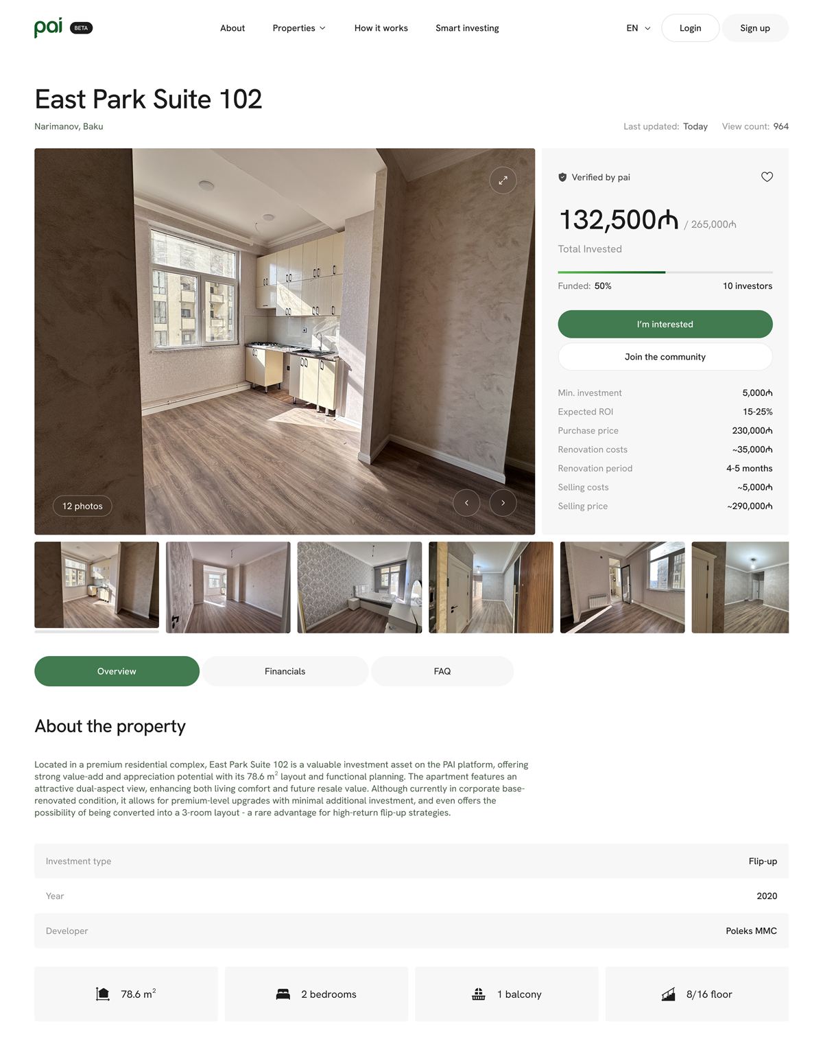 Pai East Park Suite 102 property detail page